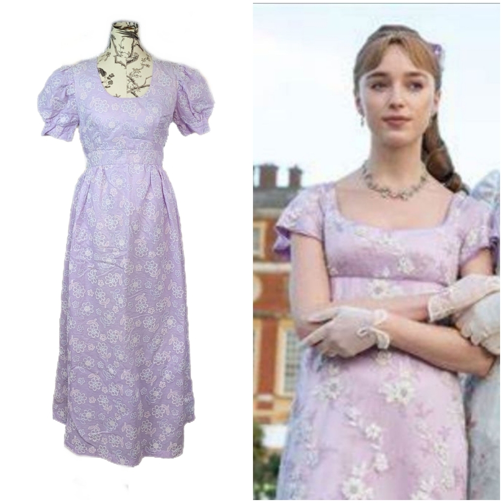 Source Unknown Lavender Floral Maxi Dress